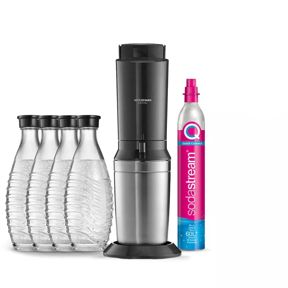 Wassersprudler Crystal 3.0 - Vorteilspack (Set, 5-tlg) 3x Glaskaraffe 0,7 L